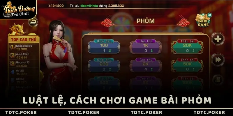 Luật lệ, cách chơi game bài Phỏm